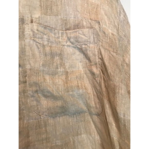 Clean Joseph & Feiss 100% Linen Button Down Mixed Pattern Short Sleeve Shirt XL - Picture 5 of 11